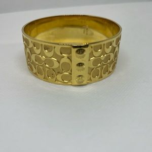 Coach gold wide bangle bracelet